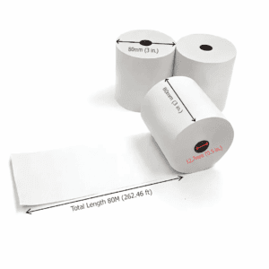 image of 80mm x 80m Thermal Paper Rolls | Receipt Rolls | POS Machine Compatible